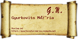 Gyurkovits Mária névjegykártya