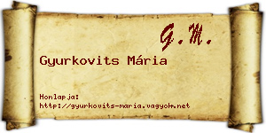 Gyurkovits Mária névjegykártya